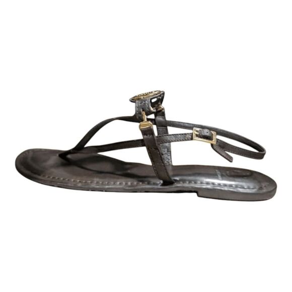 TORY BURCH Ali Brown Leather Strappy Slingback Sandal Size 10.5M - Picture 4 of 8